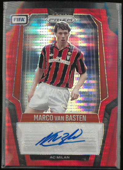 2025-26 Panini Prizm FIFA Autograph Marco Van Basten Auto Red Pulsar