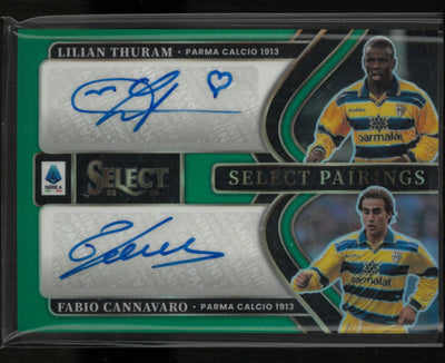 2025-26 Panini Select Pairings Autograph Lilian Thuram/Fabio Cannavaro Green /5