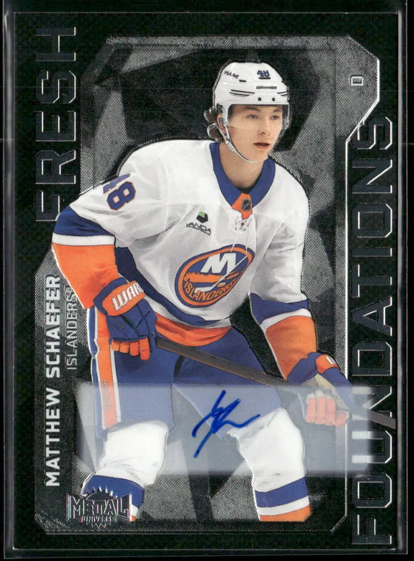 2025-26 Skybox Metal Universe Hockey Fresh Foundations Rookie Auto Matthew Schaefer