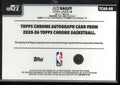 2025-26 Topps Chrome Autograph Rookie Ace Bailey Auto RC