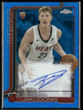 2025-26 Topps Chrome Basketball Blue Refractor Rookie Auto Kasparas Jakucionis /150