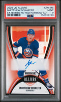 2025-26 UD Allure Extended Matthew Schaefer RC Rookie Auto Red Rainbow PSA 9