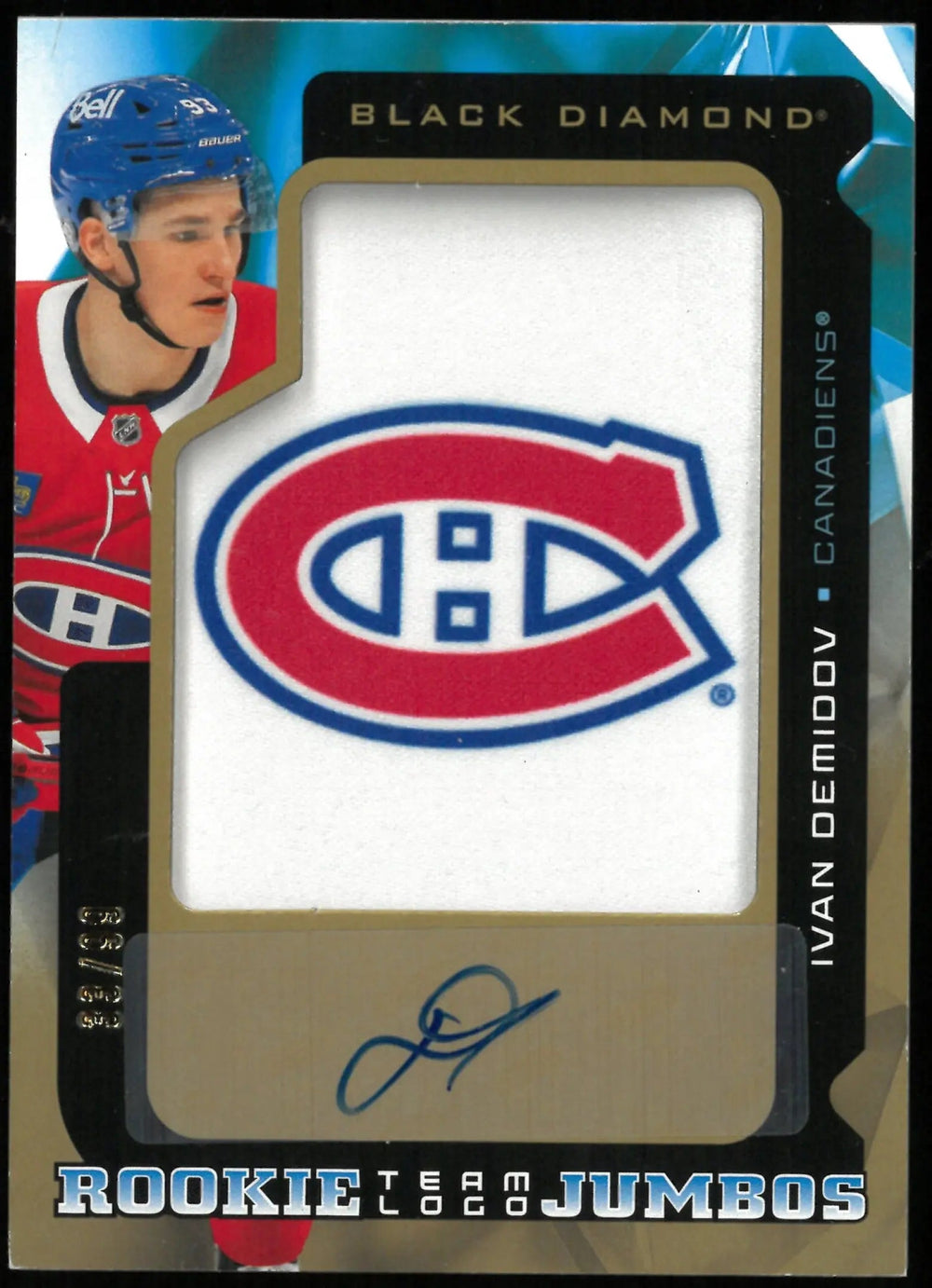2025-26 UD Black Diamond Ivan Demidov RC Jumbo Team Logo Patch Auto /99