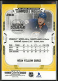 2025-26 UD O-Pee-Chee Marquee Rookie Matthew Schaefer Auto Neon Yellow Surge RC