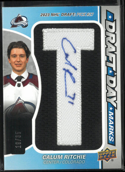 2025-26 UD SP Game Used Draft Day Mark Rookie Calum Ritchie Auto RC/35