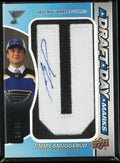 2025-26 UD SP Game Used Draft Day Marks Autograph Rookie Jimmy Snuggerud /35 RC