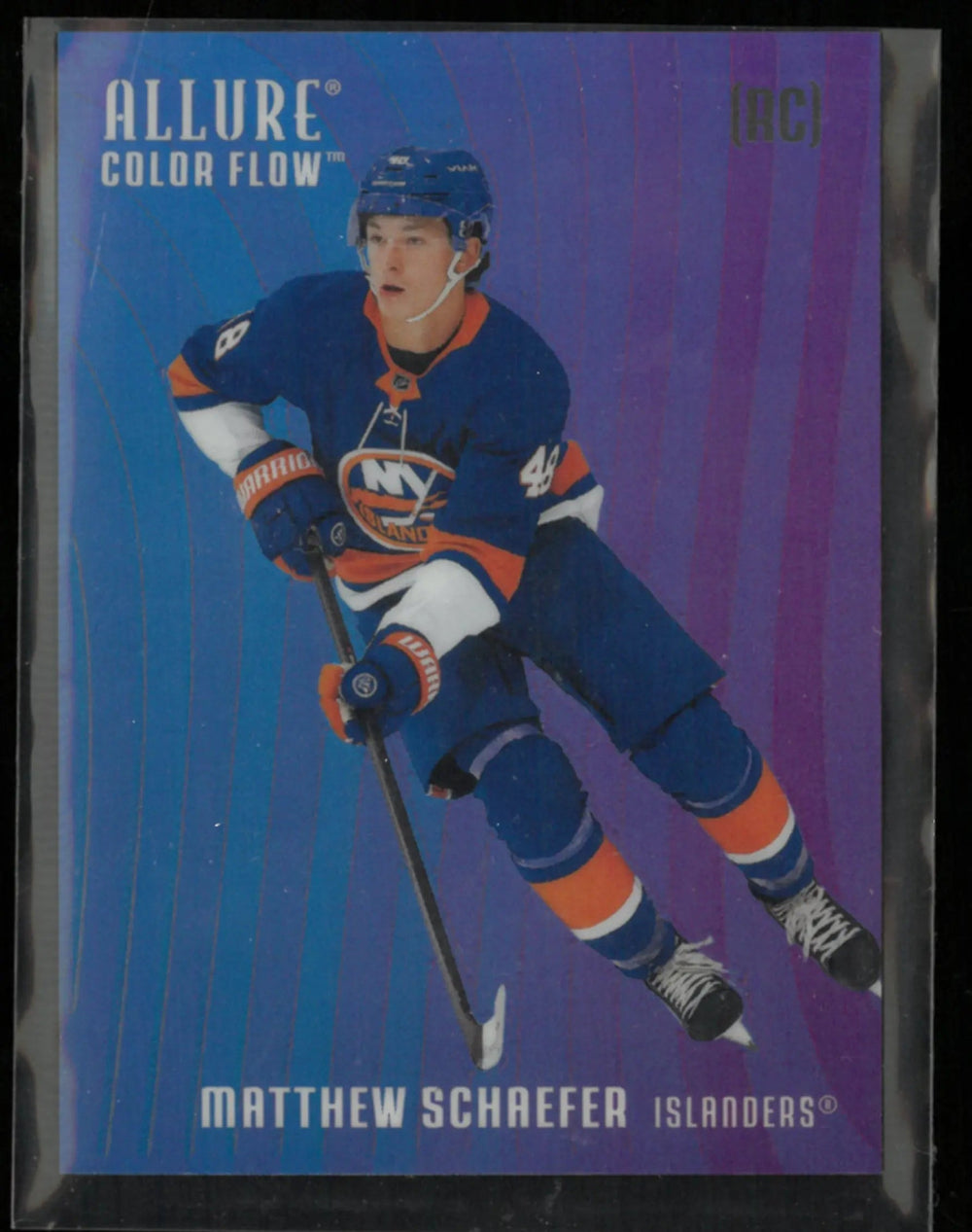 2025-26 Upper Deck Allure Matthew Schaefer Color Flow Blue-Purple RC Rookie