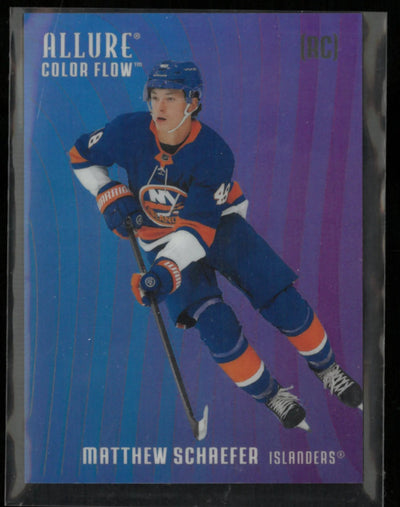 2025-26 Upper Deck Allure Matthew Schaefer Color Flow Blue-Purple RC Rookie