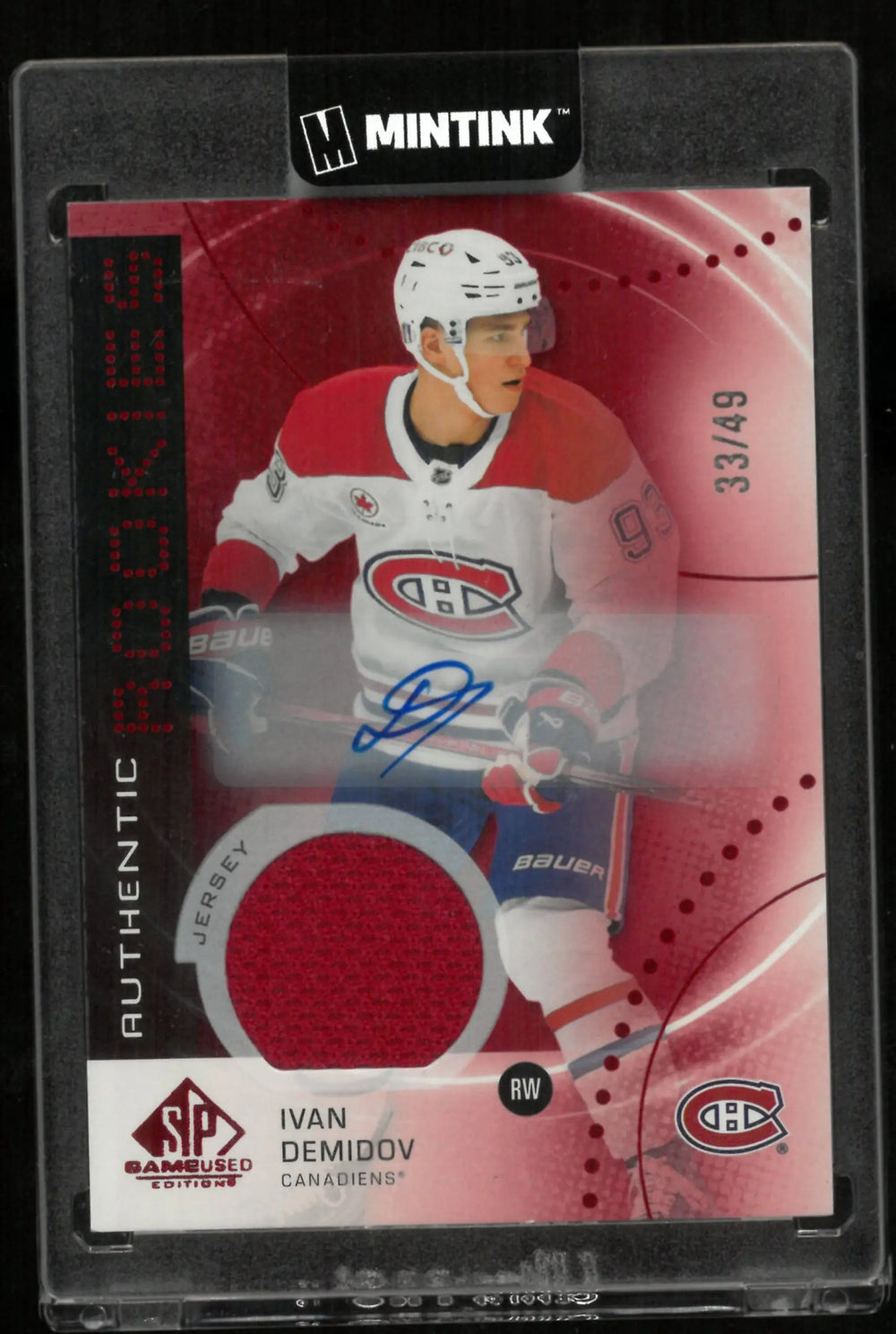 2025-26 Upper Deck SP Game Used Ivan Demidov Authentic Autograph Rookie Patch Red /49