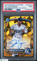 2025 Bowman Sapphire Chrome Prospects Rookie Auto Jac Caglianone Gold /50 PSA 9