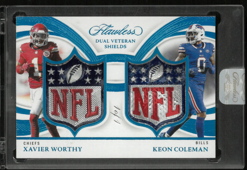 2025 Flawless Football Worthy Coleman Dual Veteran Shields 1/1