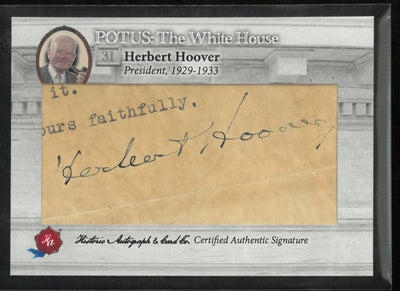 2025 Historic Autograph POTUSL The White House Herbert Hoover Auto 3/20