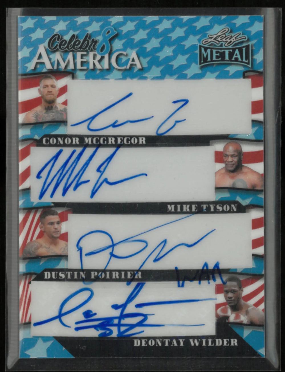 2025 Leaf Metal Celebr8 America McGregor/Tyson/Poirier/Wilder/De La Hoya/Holloway/Mayweather/Norris Auto /1