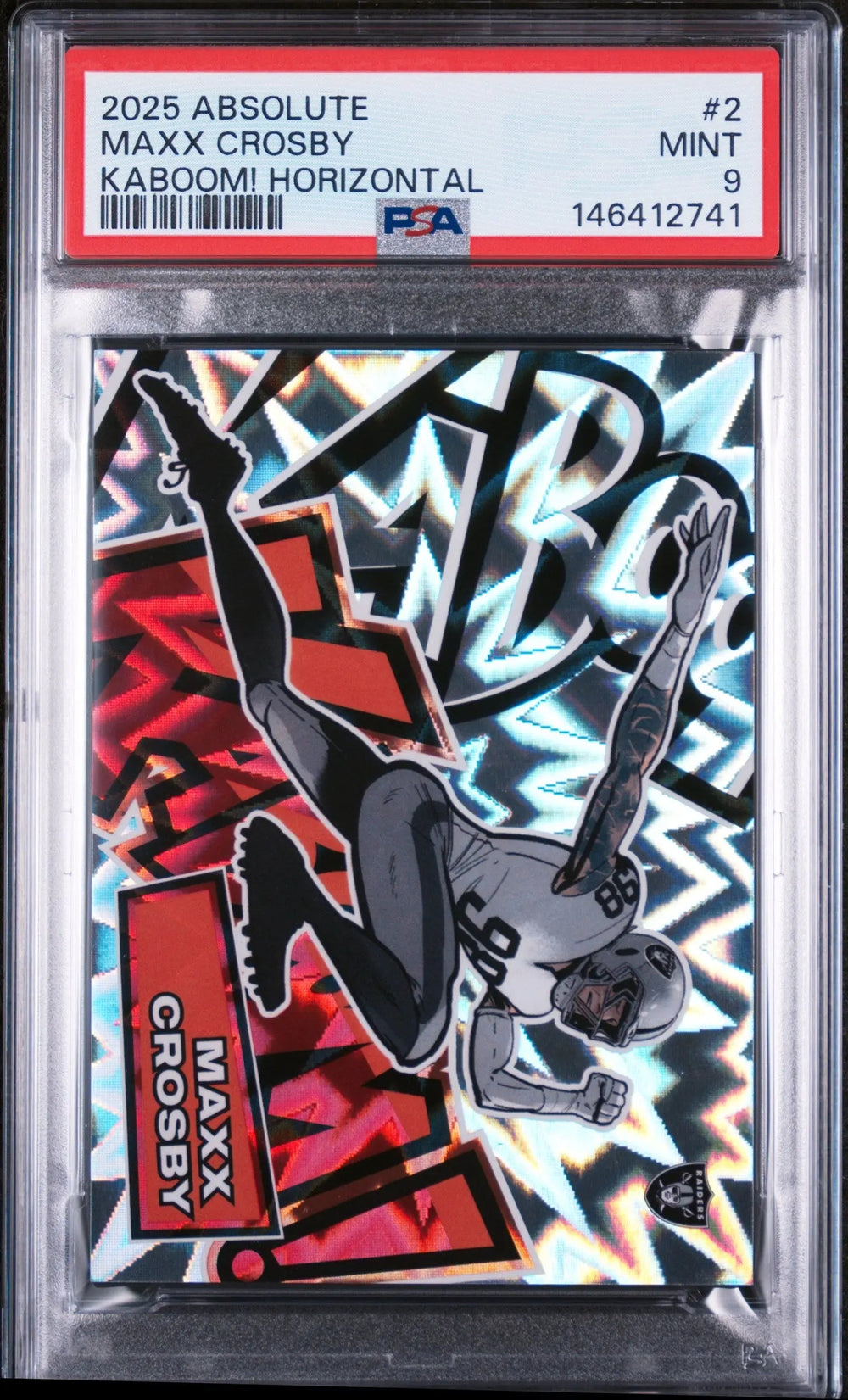 2025 Panini Absolute Kaboom! Horizontal Maxx Crosby #2 PSA 9