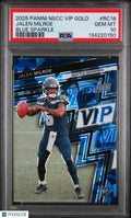 2025 Panini Collectors Convention VIP Gold Jalen Milroe Blue Sparkle RC PSA 10