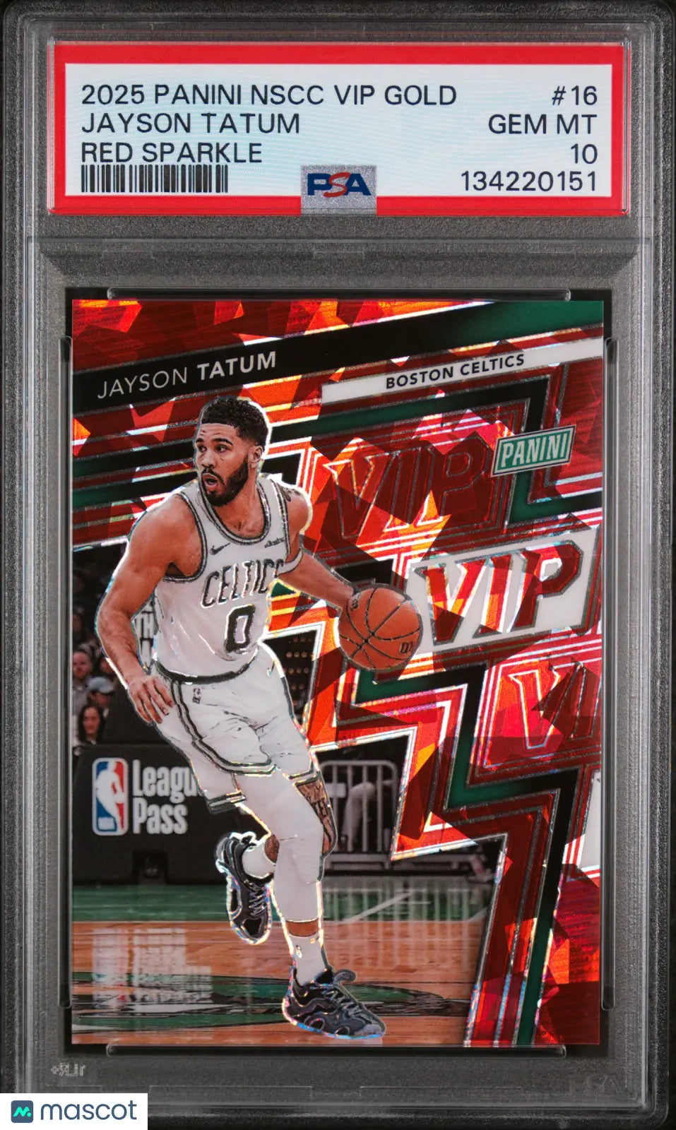 2025 Panini Collectors Convention Vip Gold Jayson Tatum Red Sparkle PSA 10 /99