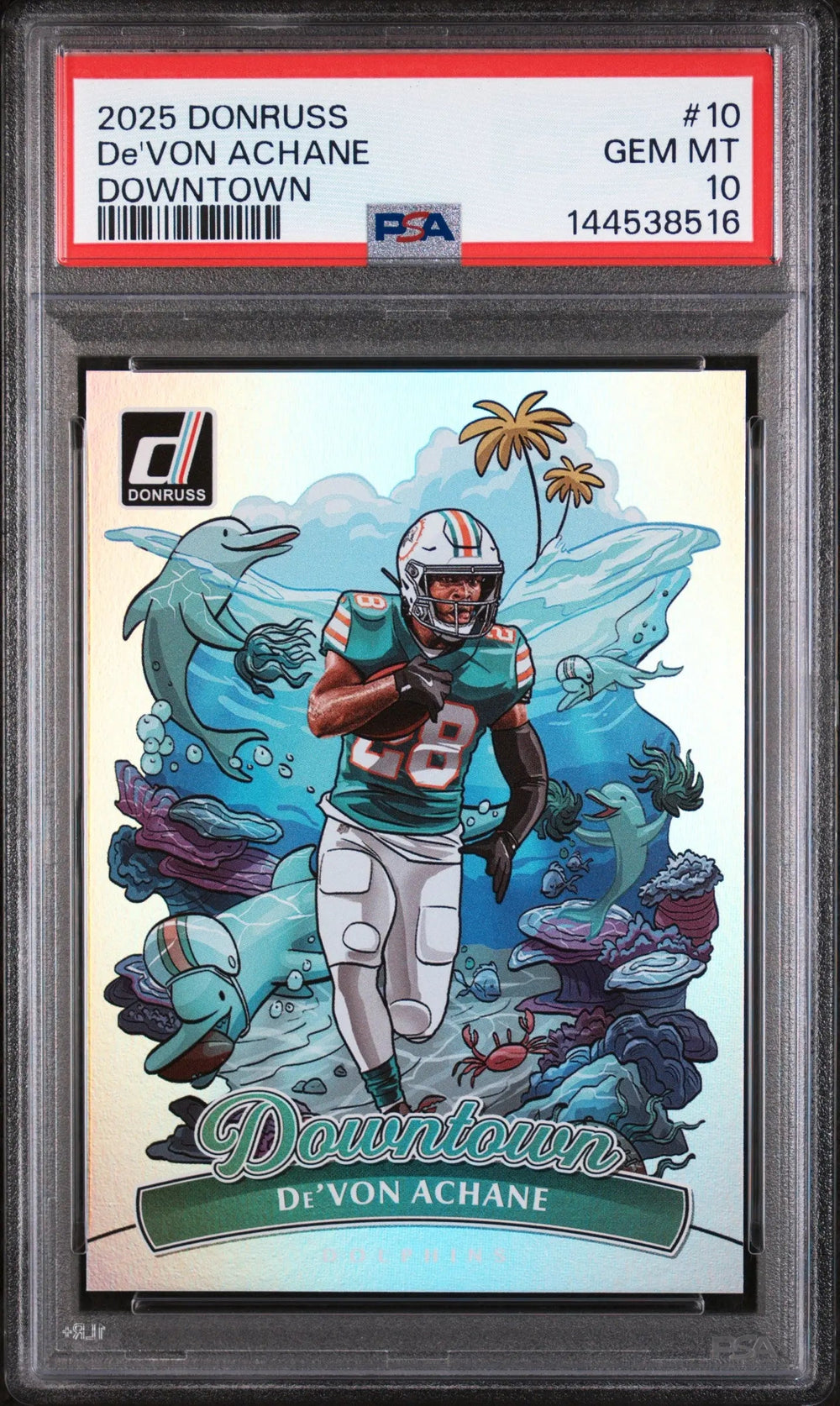 2025 Panini Donruss Downtown De'von Achane PSA 10