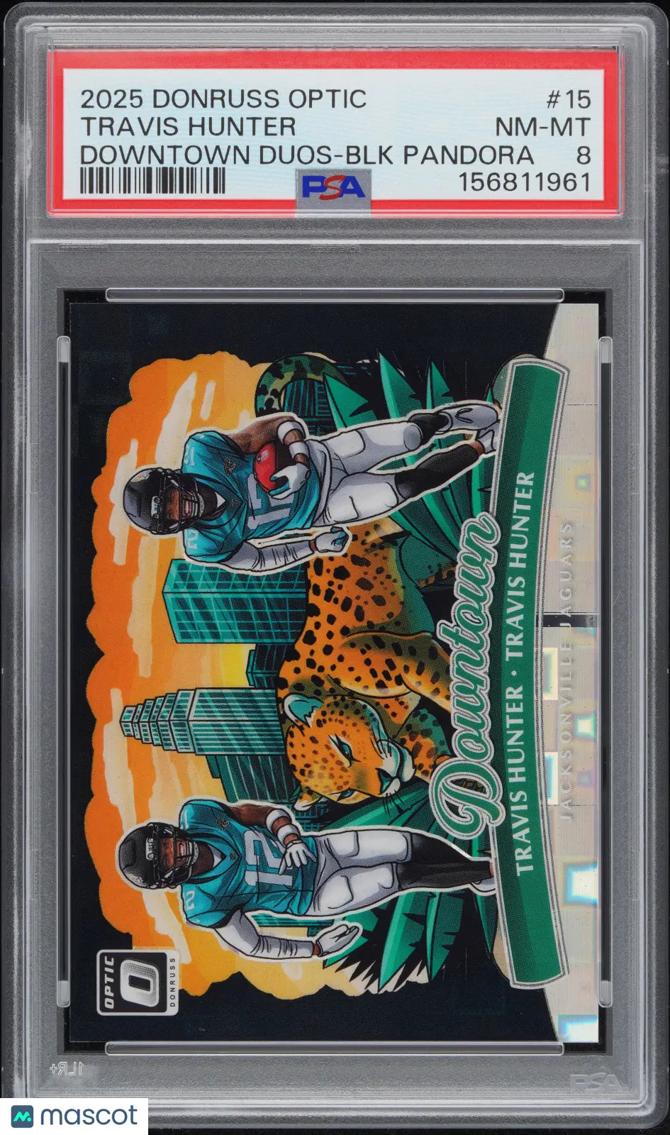 2025 Donruss Optic Downtown Duos Travis Hunter RC Black Pandora PSA 8 /25
