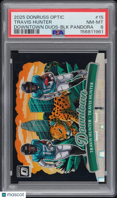2025 Donruss Optic Downtown Duos Travis Hunter RC Black Pandora PSA 8 /25