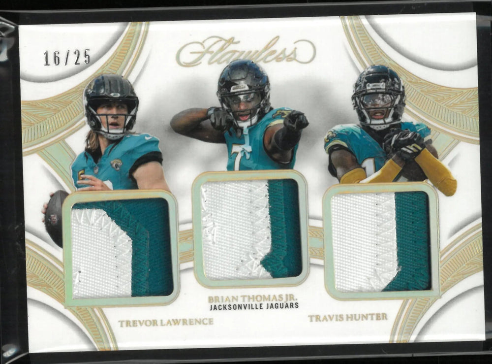 2025 Panini Flawless Triple Patches T. Lawrence/B. Thomas Jr./T Hunter /25