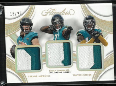 2025 Panini Flawless Triple Patches T. Lawrence/B. Thomas Jr./T Hunter /25
