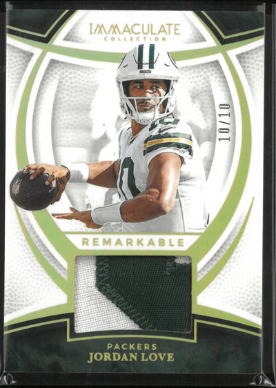 2025 Panini Immaculate Collection Remarkable Jerseys Jordan Love /10