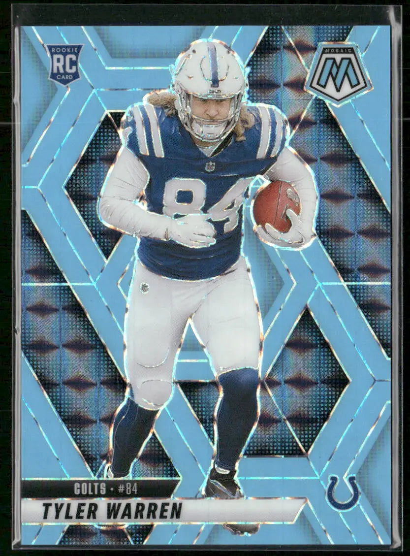 2025 Panini Mosaic Football Blue Fluorescent Rookie Tyler Warren /15