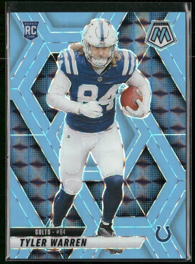 2025 Panini Mosaic Football Blue Fluorescent Rookie Tyler Warren /15