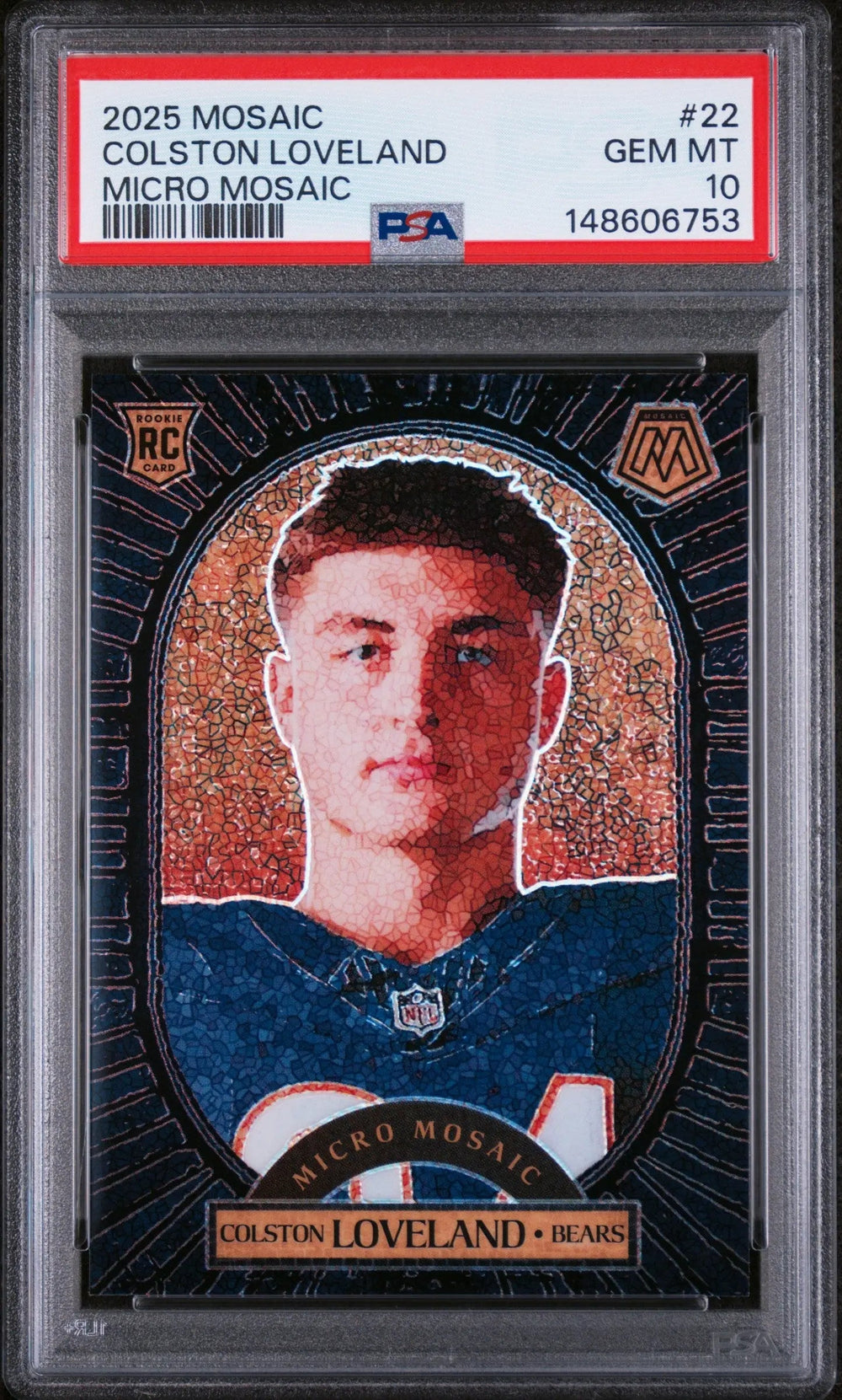 2025 Panini Mosaic Micro Mosaic Colston Loveland RC Rookie #22 PSA 10