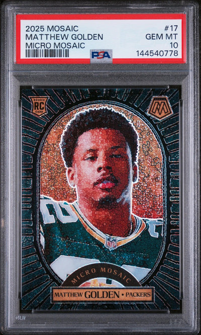 2025 Panini Mosaic Micro Mosaic Rookie Matthew Golden #17 PSA 10