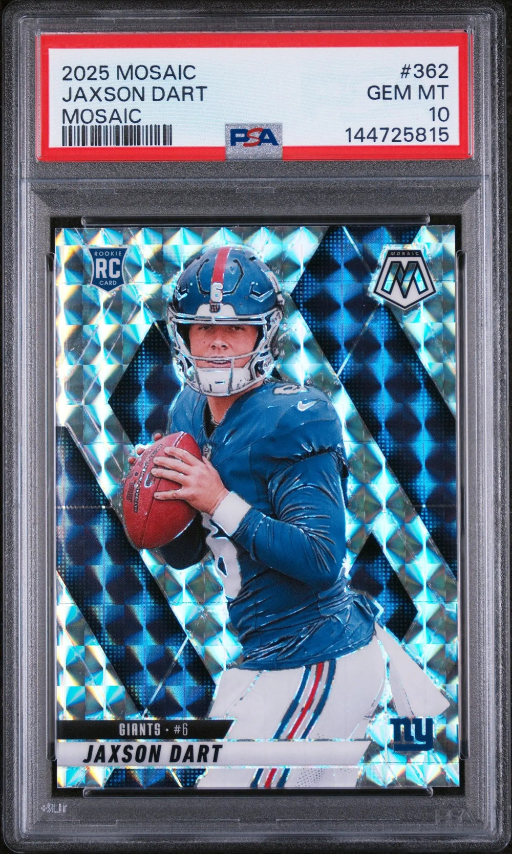 2025 Panini Mosaic Rookie Jaxson Dart RC Rookie PSA 10 #362