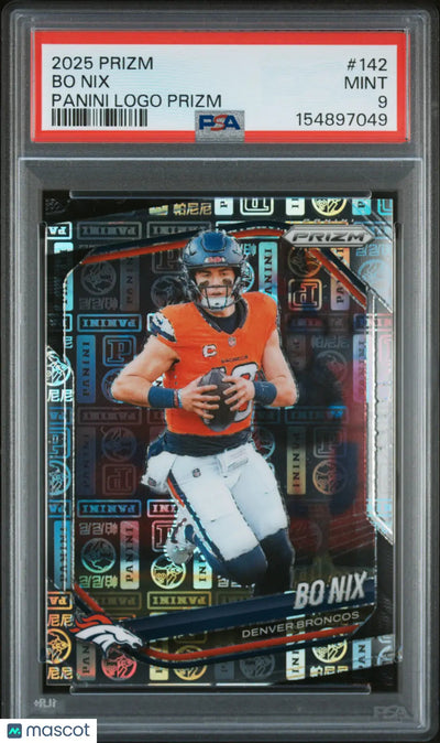 2025 Prizm Football Bo Nix 2nd Year Panini Logo /20 PSA 9