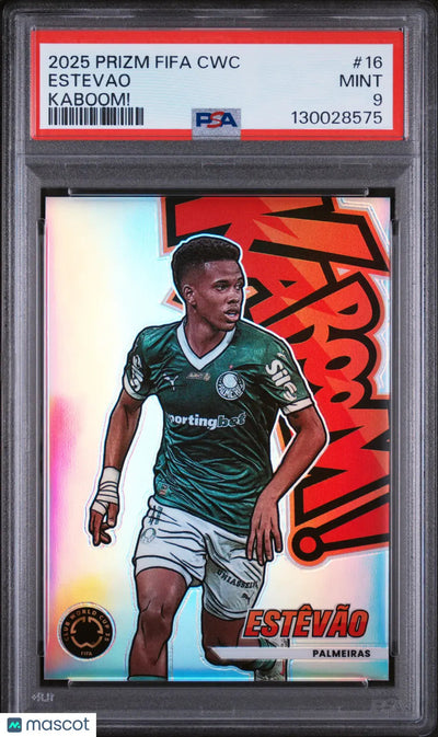 2025 Panini Prizm FIFA Club World Cup Kaboom! Estevao #16 PSA 9