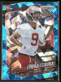 2025 Panini Prizm Football Blue Cracked Ice Rookie Emeka Egbuka /99