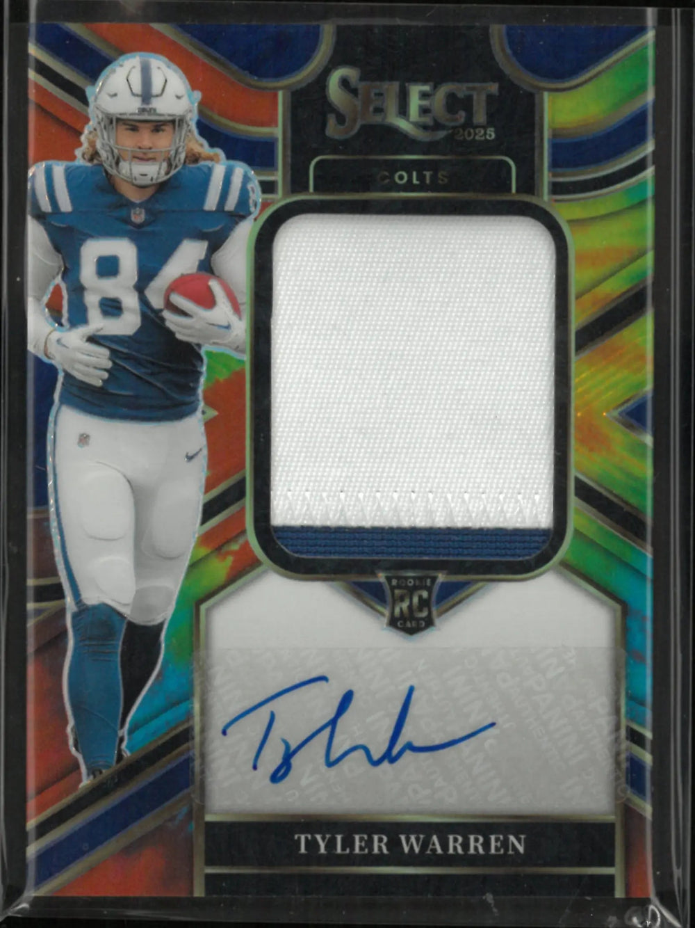 2025 Panini Select Prizm Rookie Patch Autograph Tyler Warren Tie Dye /25 RC