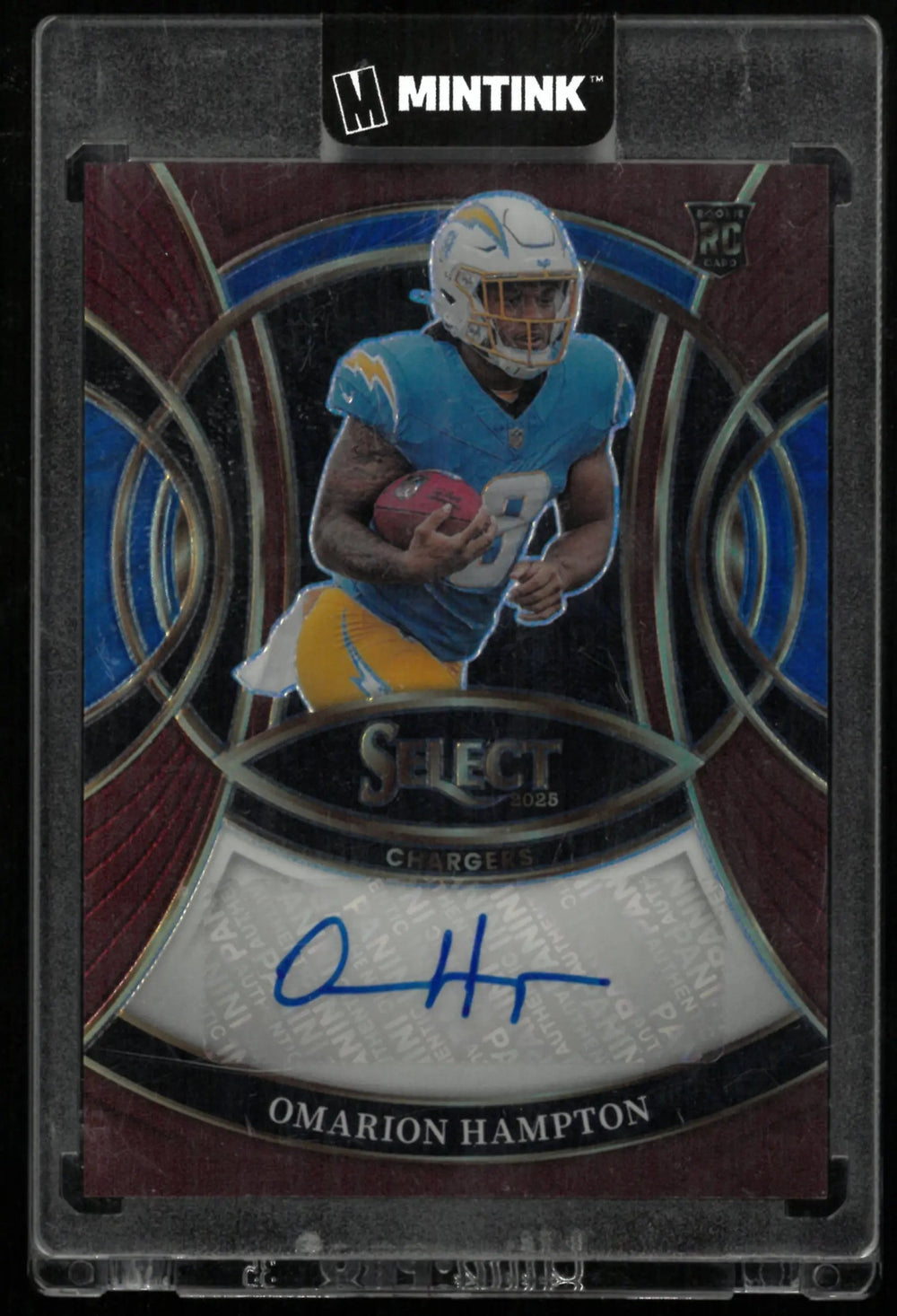 2025 Panini Select Rookie Signatures Omarion Hampton /75 Auto RC