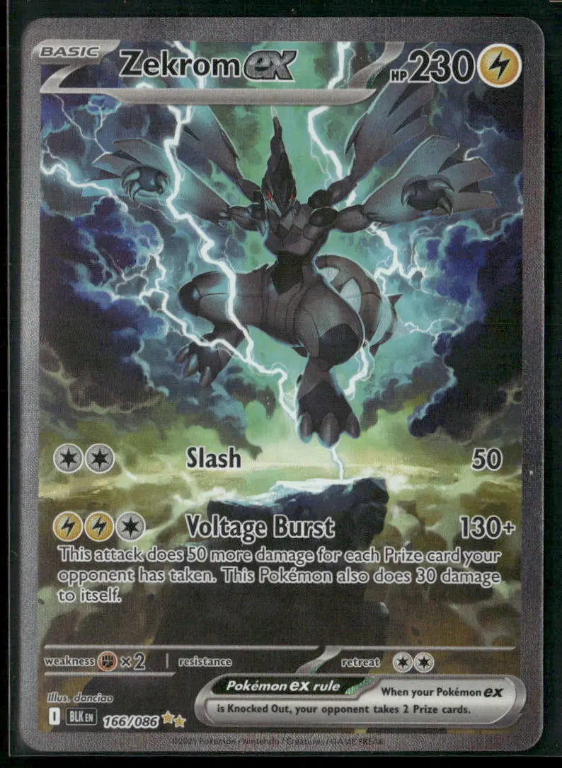 2025 Pokemon Black Bolt Special Illustration Rare Zekrom ex 166/086