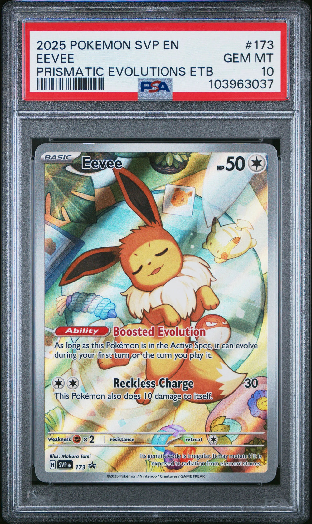 2025 Pokemon Black Star Promo Eevee Prismatic Evolutions ETB PSA 10 #173