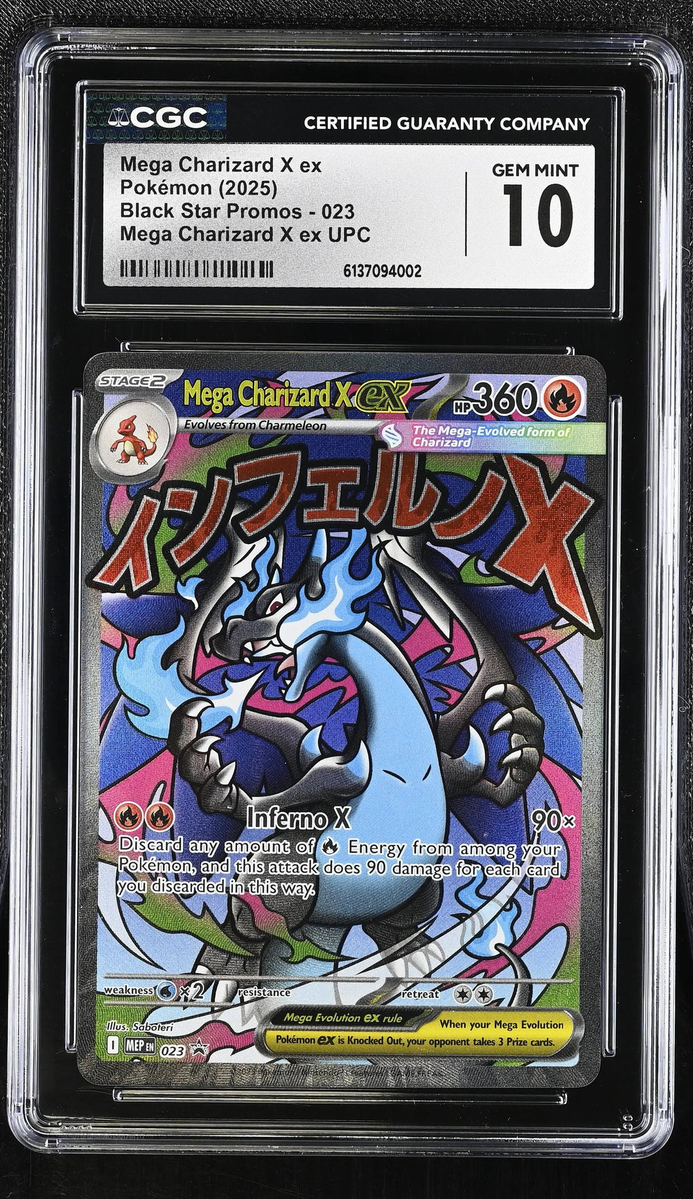 2025 Pokemon Black Star Promo Mega Charizard X ex Mega Charizard X ex UPC CGC 10