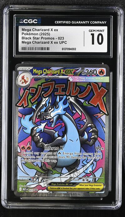 2025 Pokemon Black Star Promo Mega Charizard X ex Mega Charizard X ex UPC CGC 10