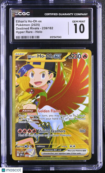 2025 Pokemon Destined Rivals Hyper Rare Ethan's Ho-Oh ex 239/182 CGC 10