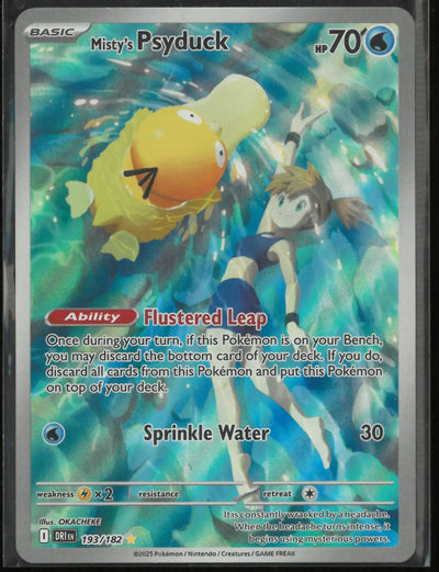 2025 Pokemon Destined Rivals Illustration Rare Misty's Psyduck 193/182