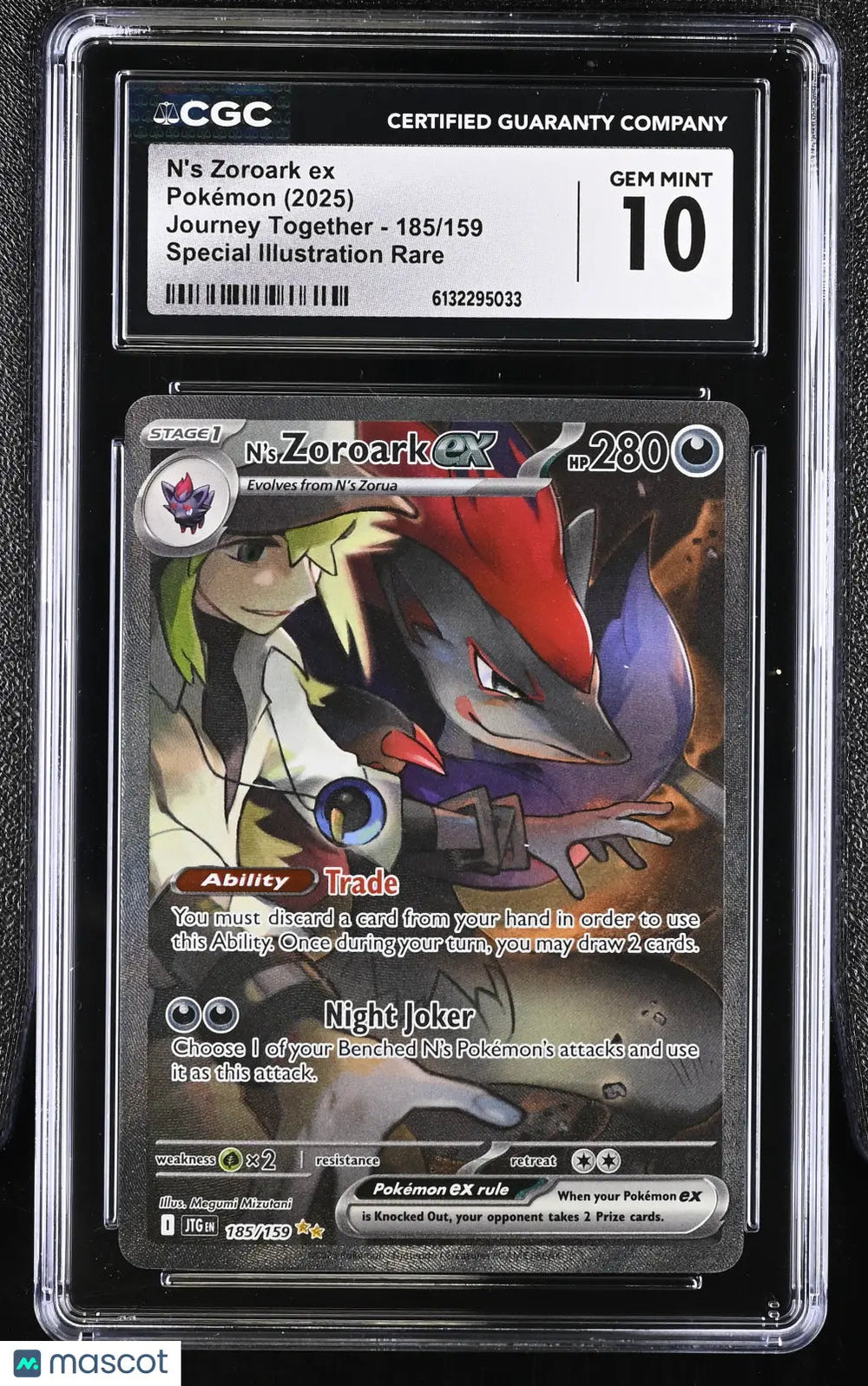 2025 Pokemon Journey Together N's Zoroark ex Special Illustration CGC 10 185/159