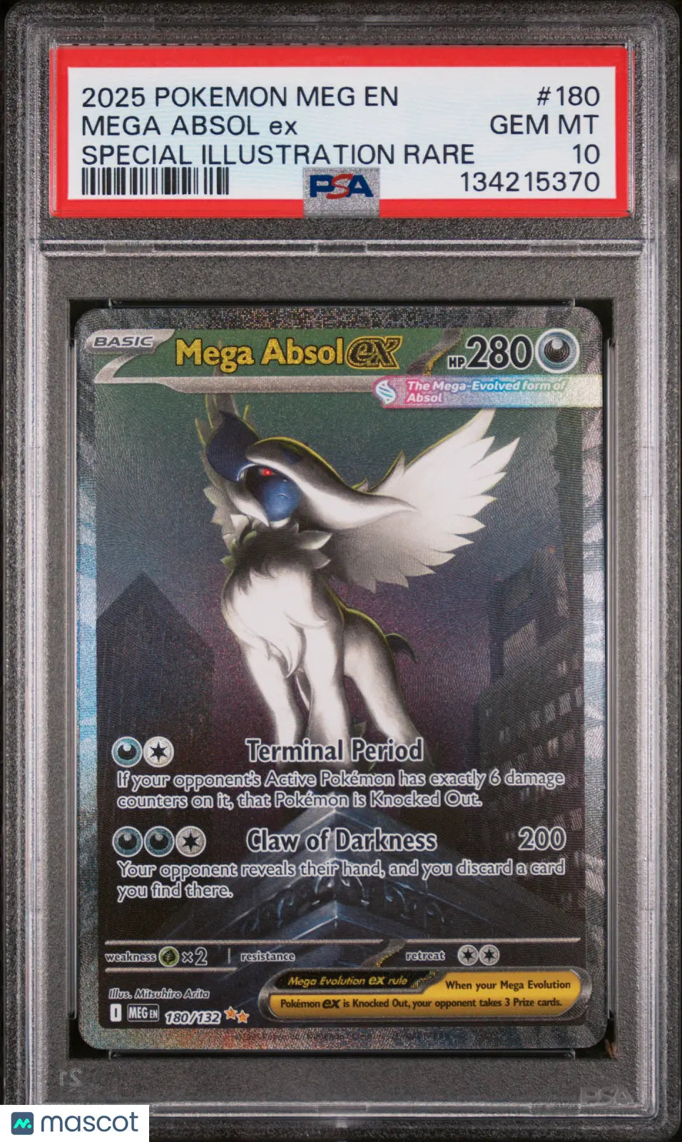 2025 Pokemon Mega Evolution M Absol EX Special Illustration Rare PSA 10 180/132