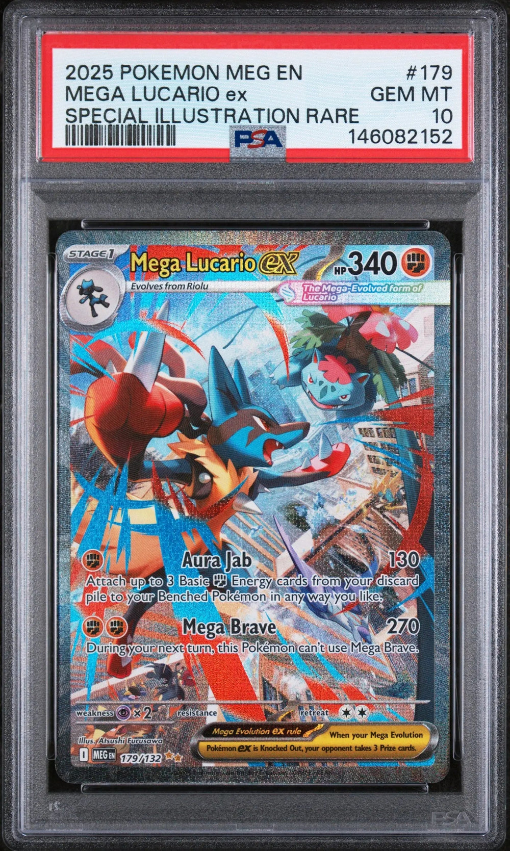 2025 Pokemon Mega Evolution Mega Lucario EX SIR PSA 10 179/132
