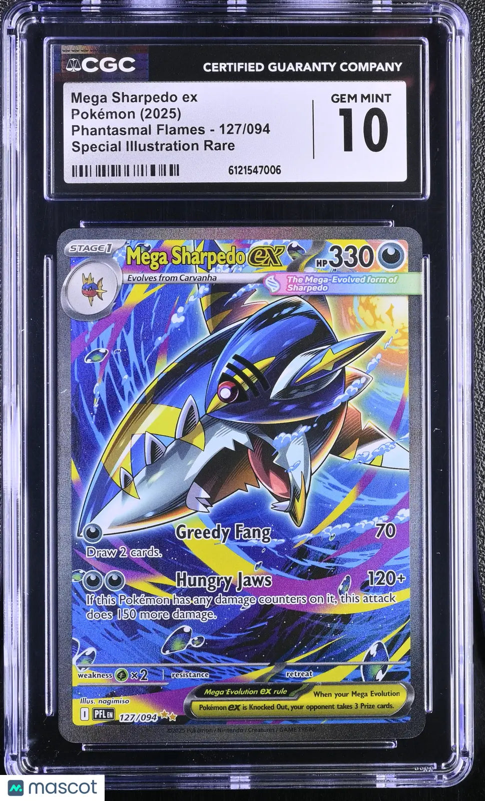 2025 Pokemon PEL Special Illustration Rare Mega Sharpedo ex 127/094 CGC 10