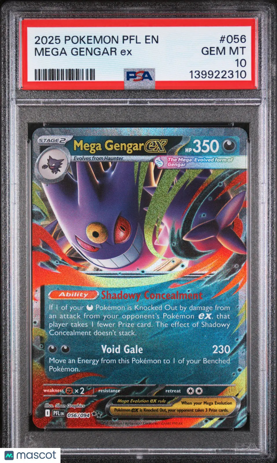 2025 Pokemon PFL EN-Phantasmal Flames Mega Gengar EX PSA 10 56/94