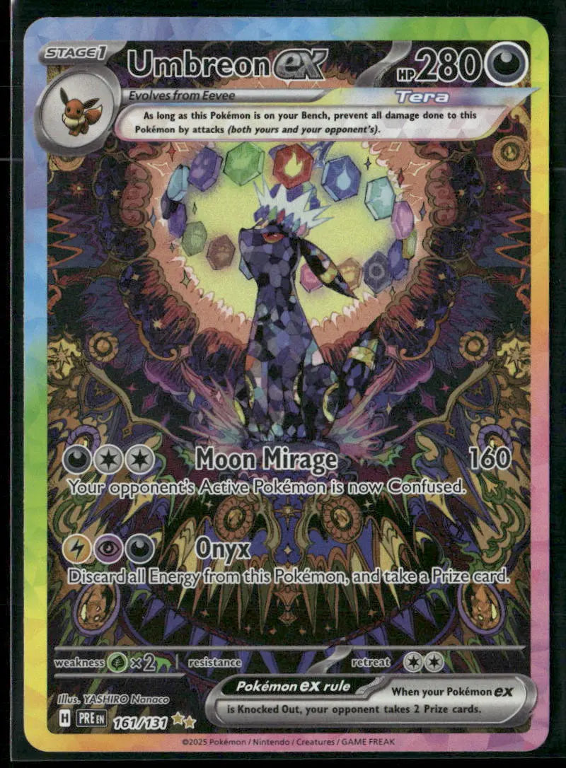 2025 Pokemon Prismatic Evolution Special Illustration Rare Umbreon ex 161/131