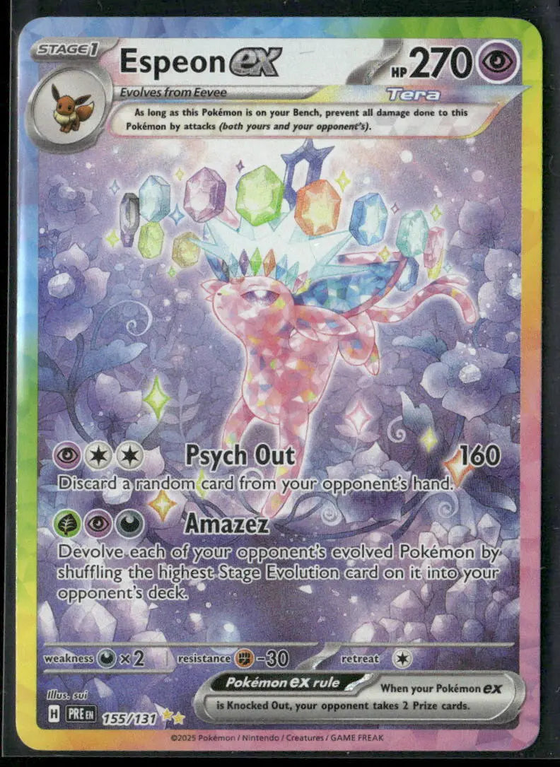 2025 Pokemon PRE Special Illustration Rare Espeon ex 155/131