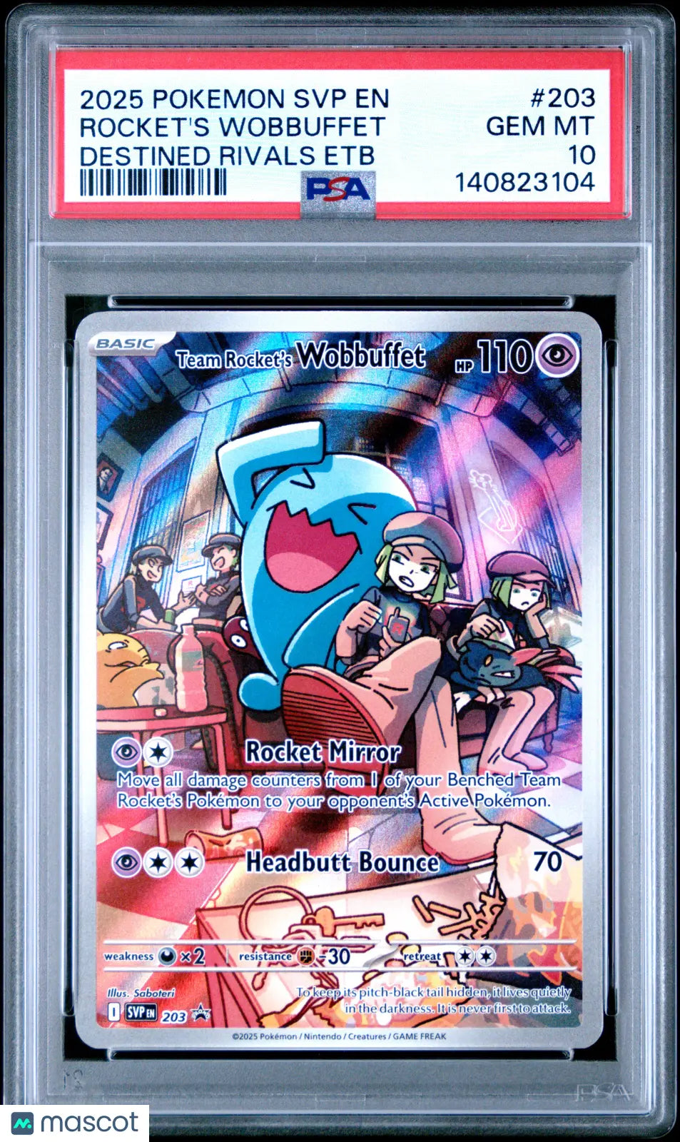 2025 Pokemon SVP EN Black Star Promo Rockets Wobbuffet Destined Rivals Etb PSA10